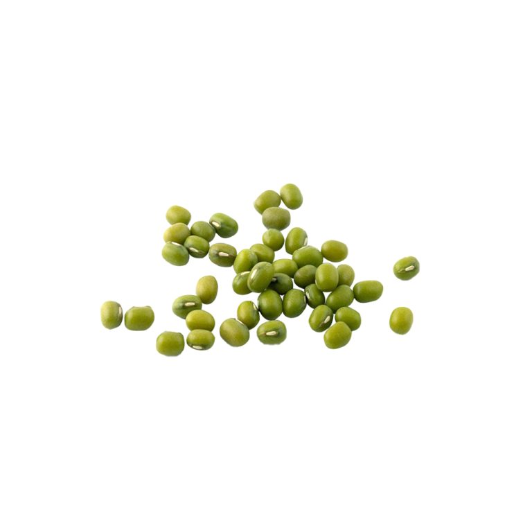 Fotografia macro de sementes de feijão mungo verde (Vigna radiata)