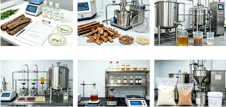 Ethanolic extraction process flowchart for honokiol and magnolol standardization